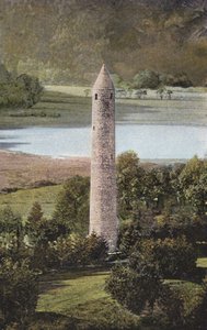 İrlanda: Antik Yuvarlak Kule, Glendalough, County Wicklow (renkli fotoğraf) by Photographer Irish