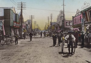 Japonya, c.1912: Tiyatro Sokağı, Yokohama (fotoğraf) by Photographer Japanese