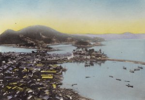 Japonya, c.1912: İç denizde Bingo Eyaletinde Tomo; Güzelliğiyle ünlü küçük bir liman (fotoğraf) by Photographer Japanese