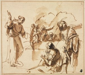 Bir Keşiş Vaazı by Pier Francesco Mola