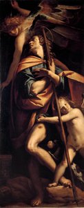 Aziz Roch Aziz, veba köpüğünü bacağında taşır. Boyama Francesco Mazzucchelli dit il Morazzone (1573-1626) 1610-1615 Dim.240x100 cm Milan, Castello Sforzesco