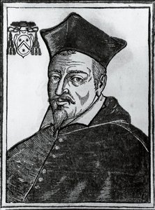 Pierre de Berulle (1575-1629), Fransız Katolik teolog ve kardinal portresi, baskı by Blaise Nicolas Le Sueur