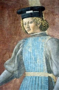 Piero della Francesca tarafından yazılan, Yahudilere yapılan işkenceyi gösteren Gerçek Haç Efsanesi'nden detay by Piero della Francesca