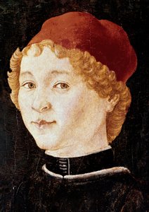 Kırmızı şapkalı genç bir adamın portresi Muhtemelen Piero della Francesca by Piero della Francesca