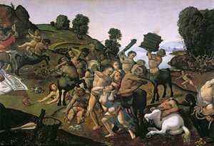 Lapithler ve Centaurlar Arasındaki Dövüş, (Lapitlere saldıran Centaurların detayı) c.1490