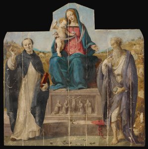 Aziz Vincent Ferrer ve Jerome ile Bakire ve Çocuk by Piero di Cosimo