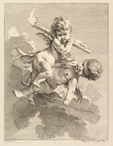 İki Aşk Tanrısı, Biri Meşale Taşıyan, Diğeri Yay, 1727-60.