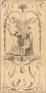 Çoban ve Çoban (?) by Pierre Alexandre Aveline after Antoine Watteau