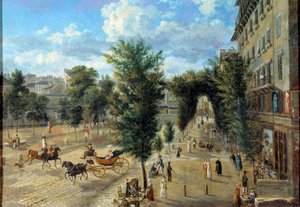 Boulevard des Capucines ve surun alt caddesi. Pierre Alexandre Pau de Saint Martin