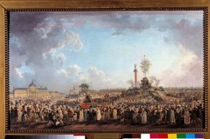 Champ-de-Mars'ta Fete de l'Etre Supreme (20 kır yılı 2 veya 8 Haziran 1794), Pierre De Machy (1723-1807) tarafından resim by Pierre Antoine Demachy