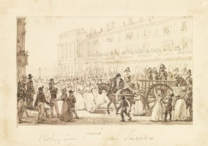 Robespierre ve suç ortakları idama götürülürken, 1794