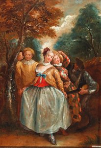Columbina, Harlequin ve Pierrot ile bir Commedia dell