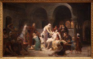 Macaristan Aziz Elizabeth (1207-1231) hastalara bakıyor. Pierre Auguste Cot (1837-1883), tuval üzerine yağlı boya