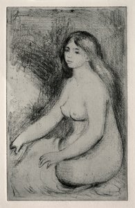 oturan yüzücü by Pierre Auguste Renoir