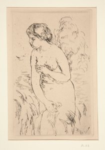 Baigneuse ilk çıkışı, ? mi-jambes (Dizlere Kadar Ayakta Yıkanan) by Pierre Auguste Renoir