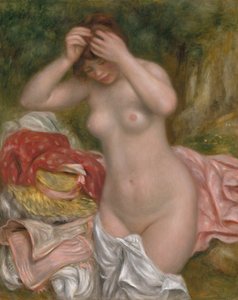 Saçını Düzenleyen Bather, 1893. by Pierre Auguste Renoir