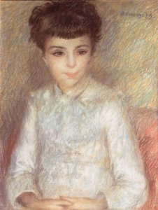 Kahverengi saçlı genç bir kızın portresi by Pierre Auguste Renoir