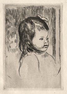 Sağa dönük bir çocuk büstü. by Pierre Auguste Renoir