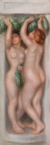 Karyatidler (Karyatidler); İki Yıkananlar (dekoratif panel) olarak da adlandırılır by Pierre Auguste Renoir