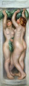 Caryatids, c.1910 (panelde yağlı boya) by Pierre Auguste Renoir