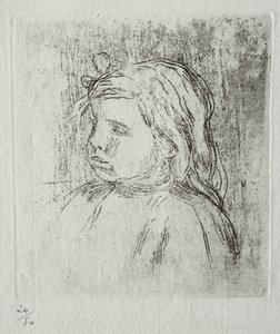 Claude Renoir, dörtte üç sola by Pierre Auguste Renoir