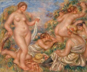Kompozisyon, Beş Yıkanan by Pierre Auguste Renoir