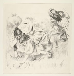 Çocuklar oynuyor mu? top (Top Oynayan Çocuklar) by Pierre Auguste Renoir