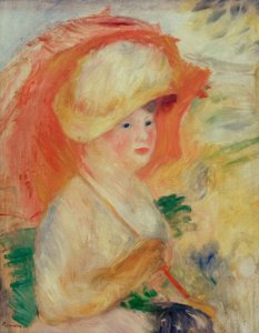 şemsiye ile kadın by Pierre Auguste Renoir