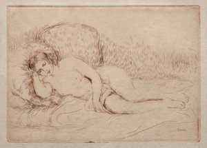 çıplak kadın yalan by Pierre Auguste Renoir