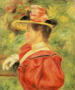 Eldivenli Kız, 1890 dolayları (tuval üzerine yağlı boya) by Pierre Auguste Renoir