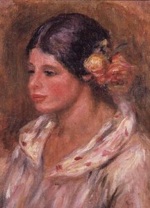 Saçında Güllü Kız by Pierre Auguste Renoir