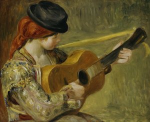 Gitarlı Kız, 1897 by Pierre Auguste Renoir
