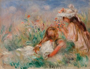 Çimlerdeki Kızlar Buket Düzenleme by Pierre Auguste Renoir