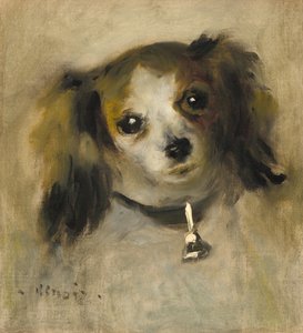 Bir Köpeğin Başı, 1870. by Pierre Auguste Renoir