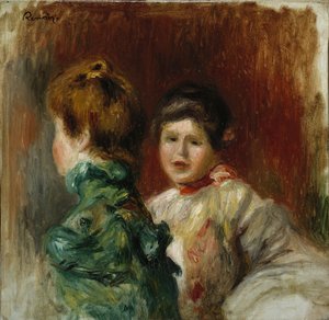 İki Kadının Başları, 1895 dolayları (tuval üzerine yağlı boya) by Pierre Auguste Renoir