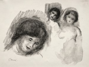 Üç eskizli Taş. by Pierre Auguste Renoir