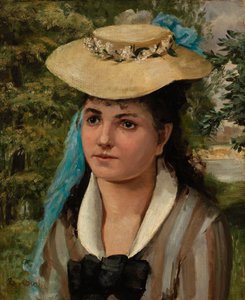 Hasır Şapkalı Lise by Pierre Auguste Renoir