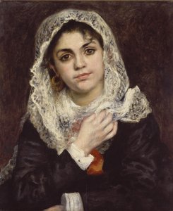 Beyaz Şallı Lise, 1872 dolayları by Pierre Auguste Renoir