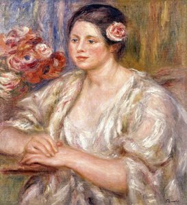 Beyaz Bluzlu ve Çiçek Buketli Madeleine, c.1915-1919 by Pierre Auguste Renoir