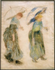 şemsiye ile kız by Pierre Auguste Renoir