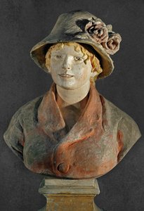 Madam Renoir (polikrom pişmiş toprak) by Pierre Auguste Renoir