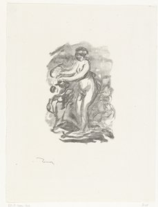 Asma yanında duran çıplak kadın Femme au cep de vigne by Pierre Auguste Renoir