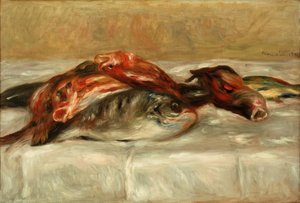 Balık ile natürmort by Pierre Auguste Renoir