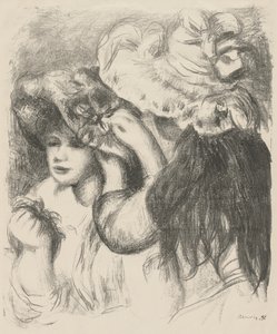 Şapkayı İğnelemek, 1897. by Pierre Auguste Renoir