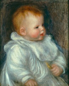 Mavi Bir Arka Plana Karşı Coco Portresi by Pierre Auguste Renoir