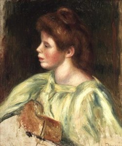 Gitar Çalan Bir Kadının Portresi by Pierre Auguste Renoir
