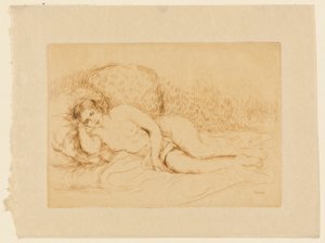 uzanmış çıplak by Pierre Auguste Renoir