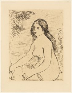 Oturan Çıplak Kadın by Pierre Auguste Renoir