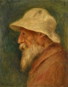 Beyaz şapkalı otoportre, Renoir, Pierre Auguste (1841-1919) by Pierre Auguste Renoir