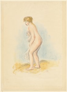 Ayakta Kadın Yıkanan by Pierre Auguste Renoir